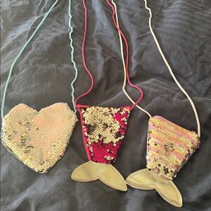 Sequin Mermaid Tail and Heart purse